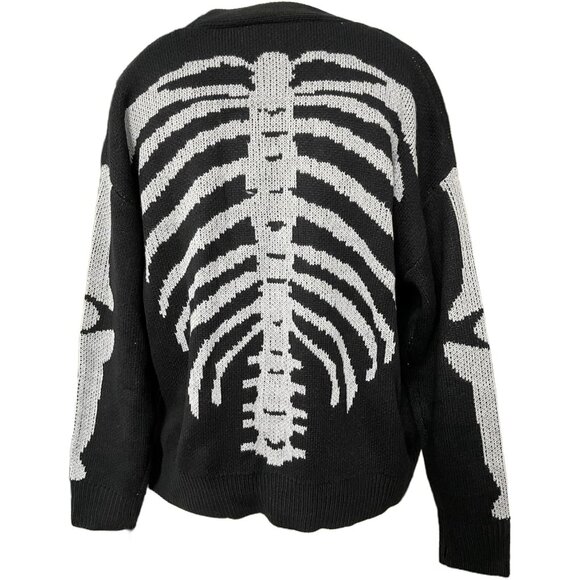 Women's Star Print Cardigan Sweater V Neck Drop Shoulder Long Sleeve - Picture 2 of 7